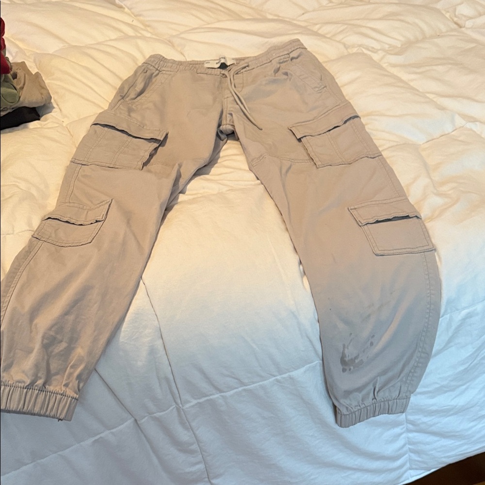 Hollister Drawstring Cargo Pants in Khaki